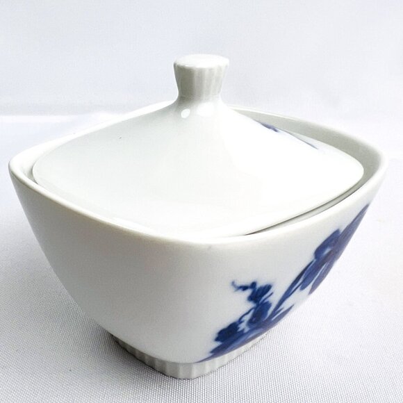 Eschenbach Bavaria Sugar & Creamer Set Blue Floral Porcelain Vintage Germany - Picture 5 of 12